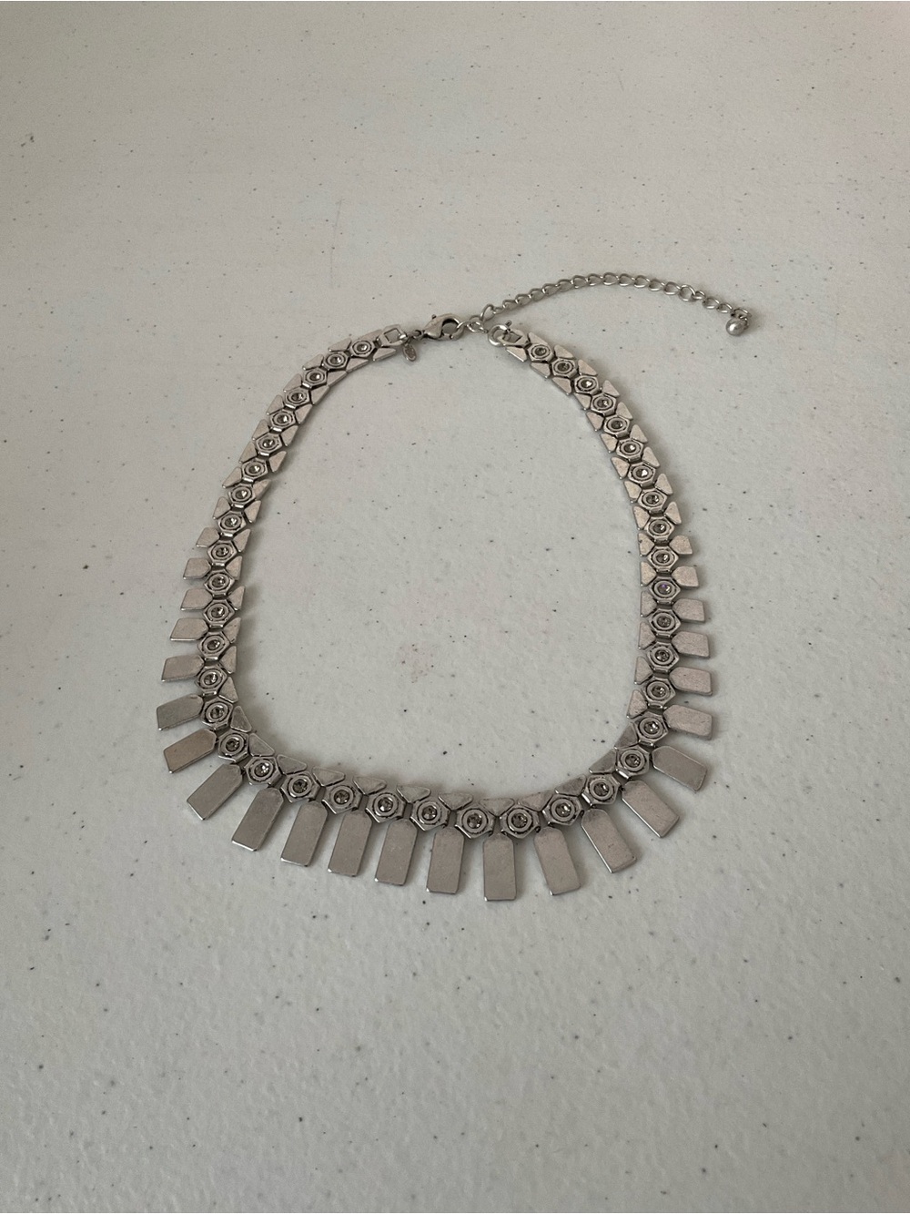Premier Design Silver Tone Geometric Statement Necklace